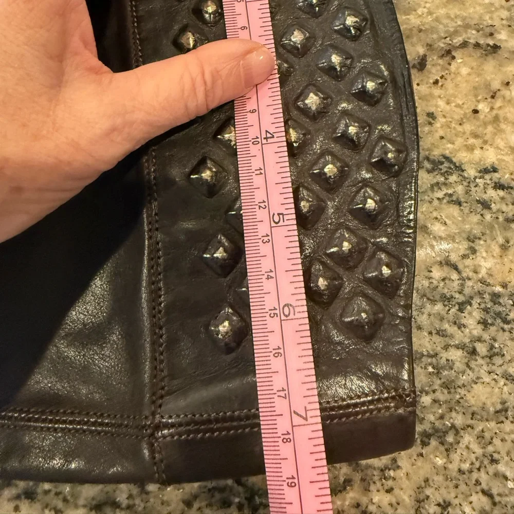 Alberto Fasciani Brown Leather Over the Knee Studded Riding Boots. Size …